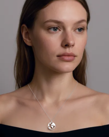 COLIER DIN ARGINT PLANET EARTH [1]