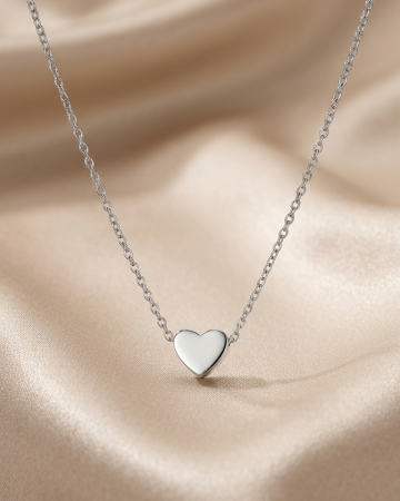 COLIERE - Colier din Argint 925 Tiny Heart - Lant cu Pandantiv Inimioara (43 cm)