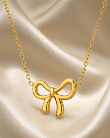 COLIERE PLACATE CU AUR 18K - COLIER PLACAT CU AUR BOW