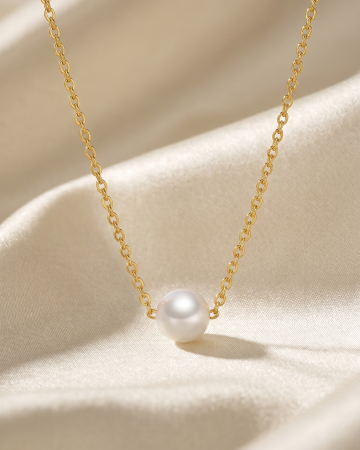 COLIERE PLACATE CU AUR 18K - COLIER PLACAT CU AUR PEARL