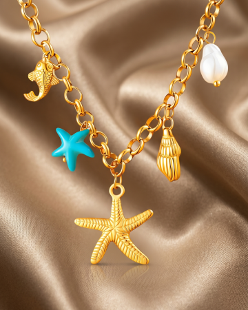 COLIER PLACAT CU AUR STARFISH [2]