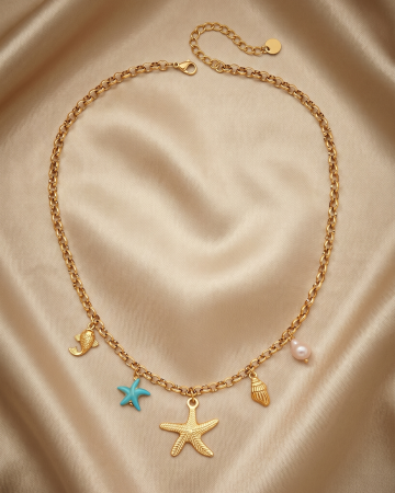COLIERE PLACATE CU AUR 18K - COLIER PLACAT CU AUR STARFISH