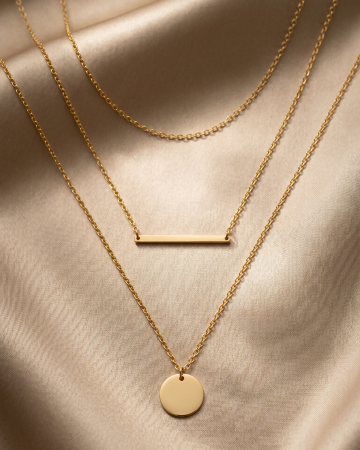 COLIERE PLACATE CU AUR 18K - COLIER PLACAT CU AUR TRIPLE