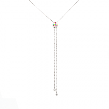 COLIERE - COLIER REGLABIL DIN ARGINT COLORED WHEEL 11