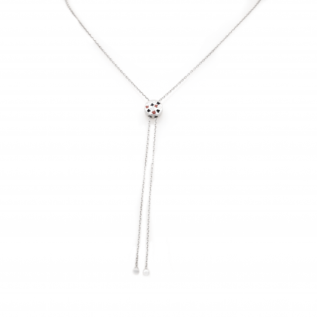 COLIERE - COLIER REGLABIL DIN ARGINT COLORED WHEEL 9