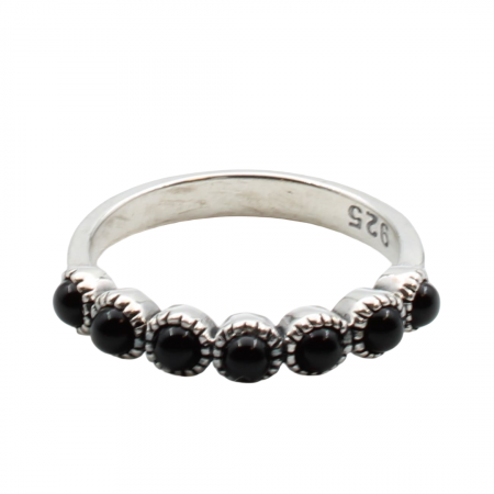 INELE - INEL DIN ARGINT BLACK BEADS