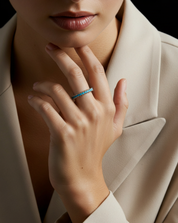 INEL DIN ARGINT BLUE CRYSTAL BAND [1]