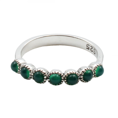 INELE - INEL DIN ARGINT GREEN BEADS