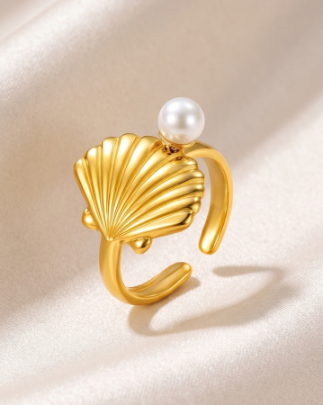 INELE PLACATE CU AUR 18K - INEL REGLABIL PLACAT CU AUR SEASHELL