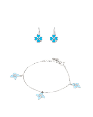 SETURI - SET DIN ARGINT COPII BLUE FLOWERS