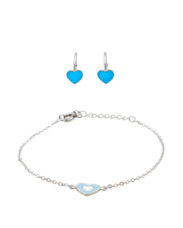 SETURI - SET DIN ARGINT COPII BLUE HEART 3