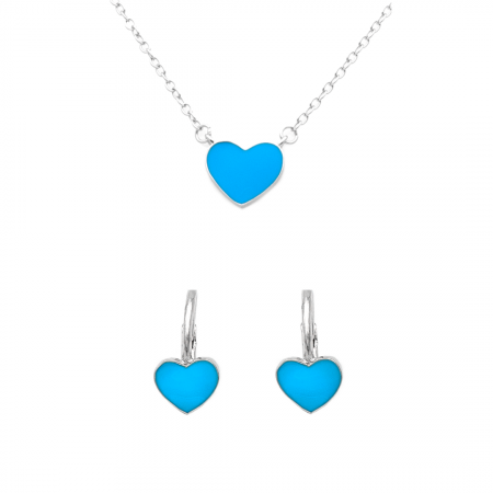 SETURI - SET DIN ARGINT COPII BLUE HEART