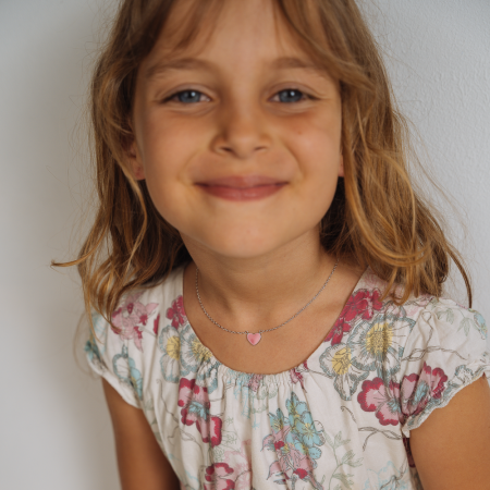 SET DIN ARGINT COPII PINK HEART [1]