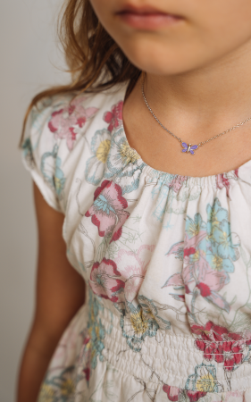 SET DIN ARGINT COPII PURPLE BUTTERFLIES [2]