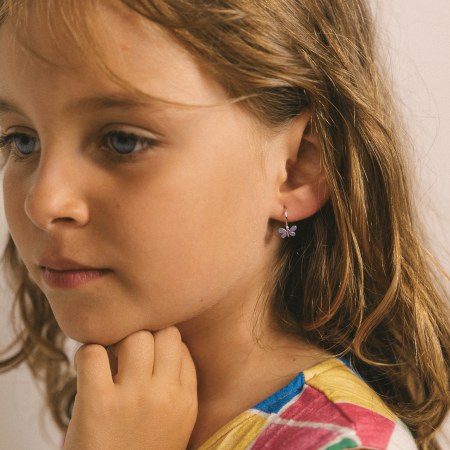 SET DIN ARGINT COPII PURPLE BUTTERFLIES [1]