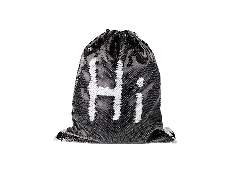 Saculet flip-sequin argintiu/ negru [4]