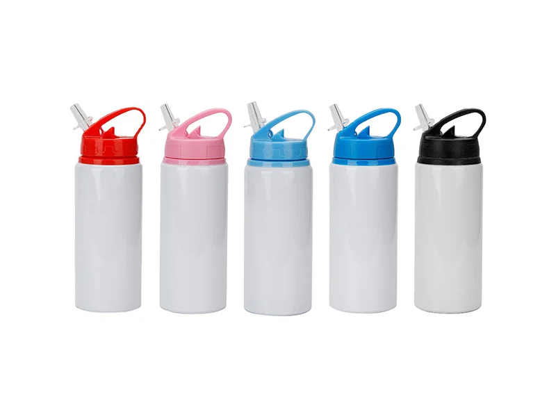 Sticla din aluminiu alba cu capac color [3]