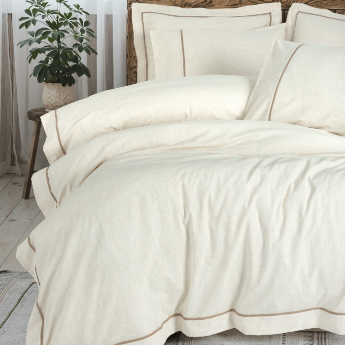 Banded Kahve - Lenjerie de pat din in și bumbac- 6 piese [1]