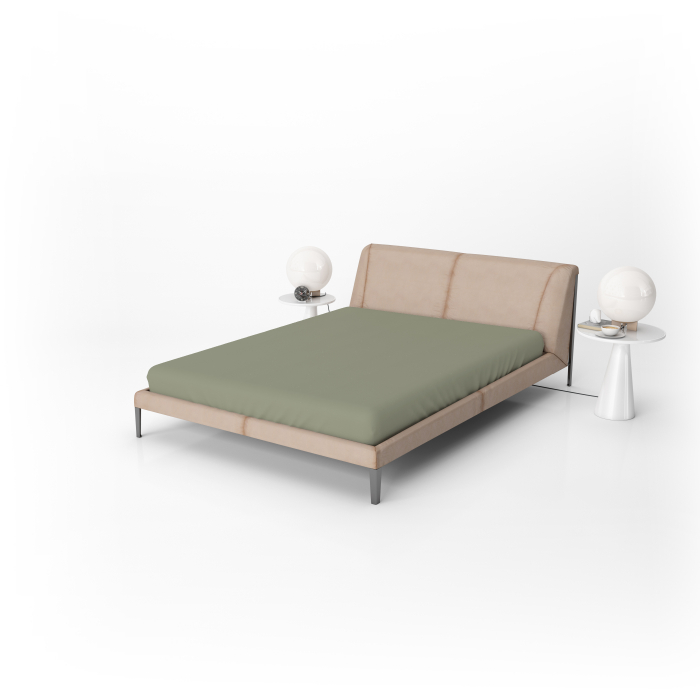 Cearsaf de pat Verde 240/260 cm 100% bumbac ranforce [4]