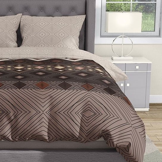 Coffee - Lenjerie pat dublu, 100% Bumbac Ranforce - Motive Etnice - 4 piese [1]