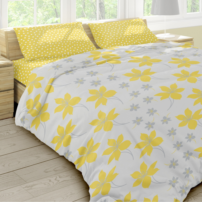 Cressida - Set lenjerie pat dublu, 100% Bumbac Ranforce - 4 piese [2]