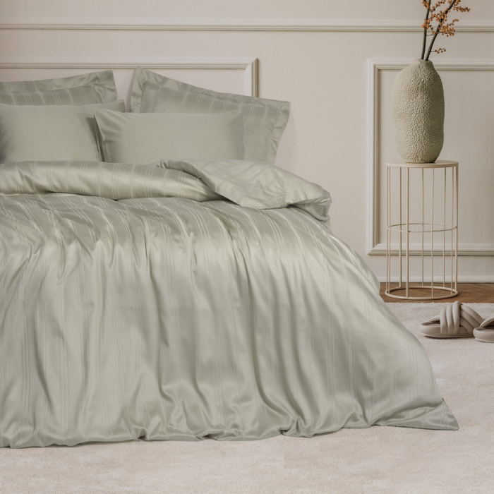 Stripe Bej - Lenjerie pat dublu, 60% Bambus 40% Bumbac - 6 piese [3]