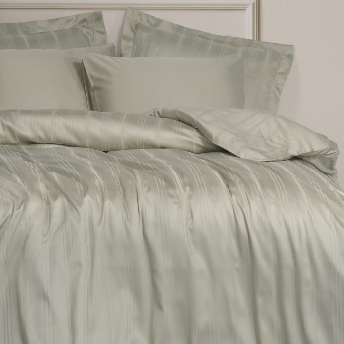 Stripe Bej - Lenjerie pat dublu, 60% Bambus 40% Bumbac - 6 piese [1]