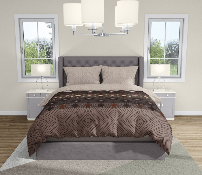 Coffee - Lenjerie pat dublu, 100% Bumbac Ranforce - Motive Etnice - 4 piese [4]