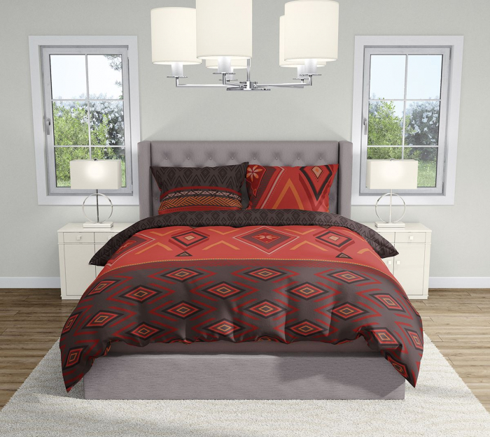 Zahira - Lenjerie pat dublu, 100% Bumbac Ranforce - Motive Etnice - 4 piese [6]