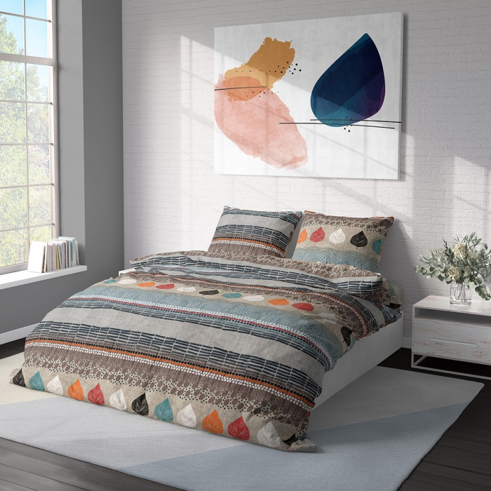 Kaya - Lenjerie pat dublu, 100% Bumbac Ranforce - Motive Etnice - 4 piese [6]