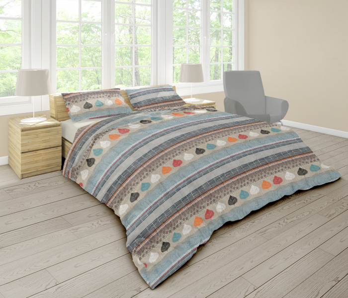 Kaya - Lenjerie pat dublu, 100% Bumbac Ranforce - Motive Etnice - 4 piese [5]