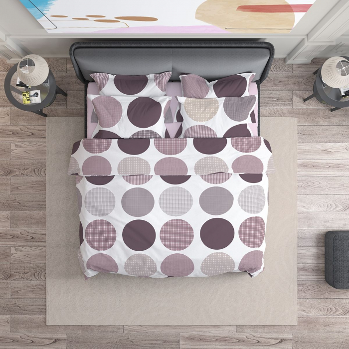 Ava - Set lenjerie pat dublu, 100% Bumbac Ranforce - 4 piese [7]