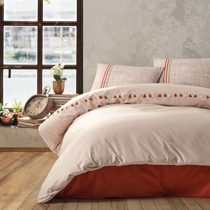 Merri - Lenjerie pat dublu, 100% Bumbac - 4 piese [1]