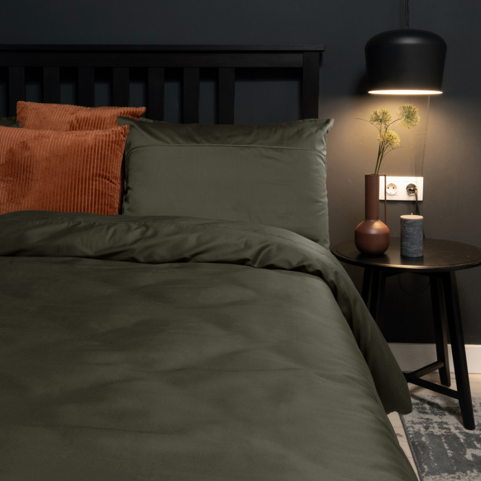 Sateen Dark Hunter - Set lenjerie pat dublu, 100% Bumbac Satinat - 3 piese [2]