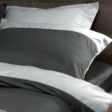 Sateen Smoky/Silvery - Set lenjerie pat dublu, 100% Bumbac Satinat - 3 piese [1]