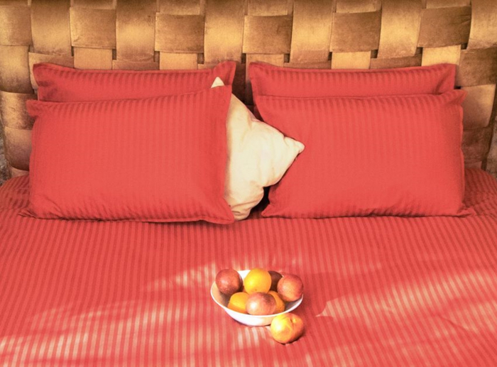 Seville Lux - Rosu - Set lenjerie pat dublu, 100% Bumbac Satinat - 3 piese [5]