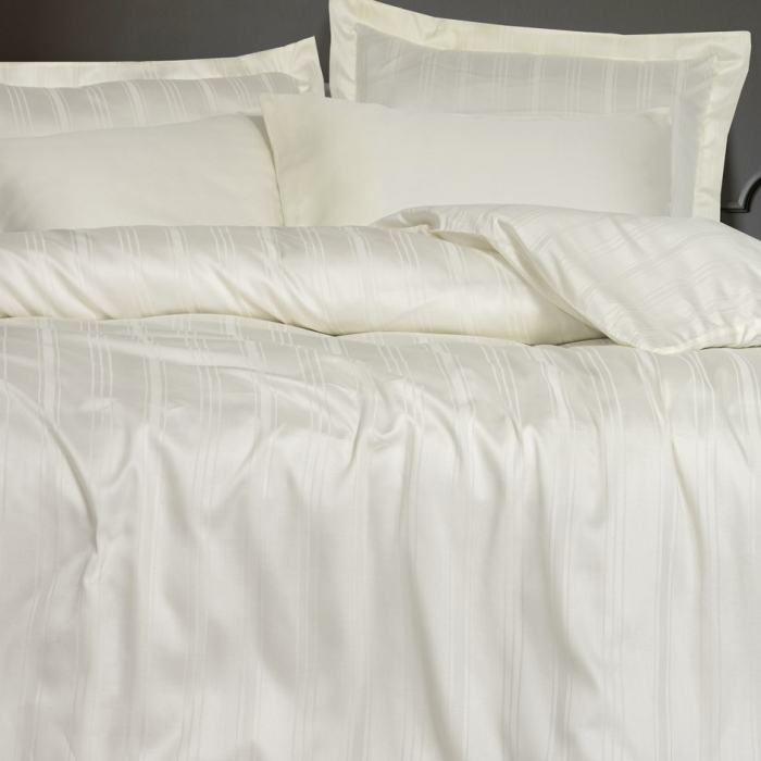 Stripe Ekru - Lenjerie pat dublu, 60% Bambus 40% Bumbac - 6 piese [2]