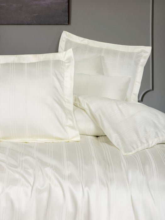 Stripe Ekru - Lenjerie pat dublu, 60% Bambus 40% Bumbac - 6 piese [5]