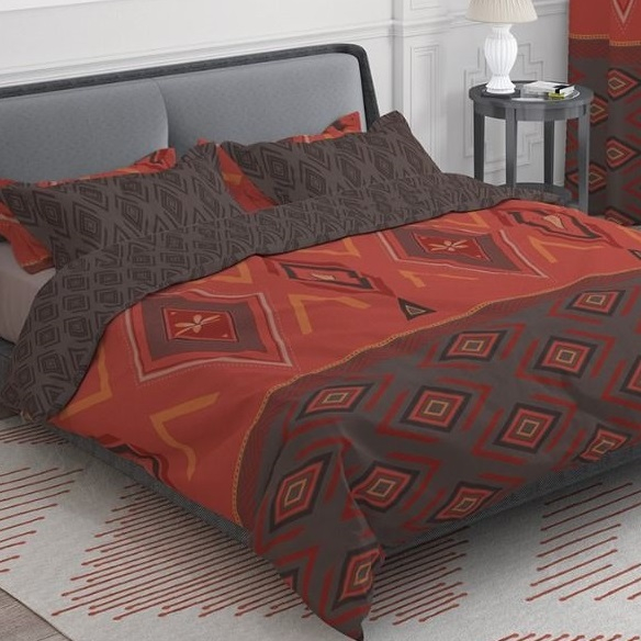 Zahira - Lenjerie pat dublu, 100% Bumbac Ranforce - Motive Etnice - 4 piese [2]