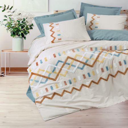 Lenjerii Pattern Lab - Mellow Mint - Lenjerie pat dublu, 100% Bumbac - 6 piese