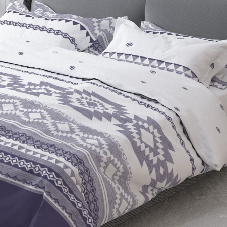 Astra - Lenjerie pat dublu, 100% Bumbac Ranforce - Motive Etnice - 4 piese [1]