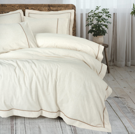 Banded Kahve - Lenjerie de pat din in și bumbac- 6 piese [1]