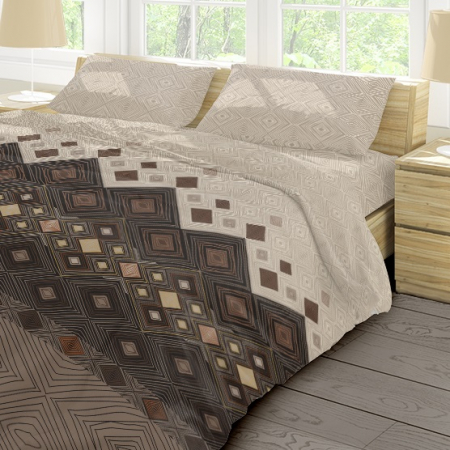 Coffee - Lenjerie pat dublu, 100% Bumbac Ranforce - Motive Etnice - 4 piese [1]