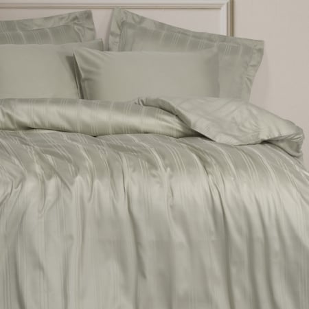 Lenjerii de pat Premium - Stripe Bej - Lenjerie pat dublu, 60% Bambus 40% Bumbac - 6 piese