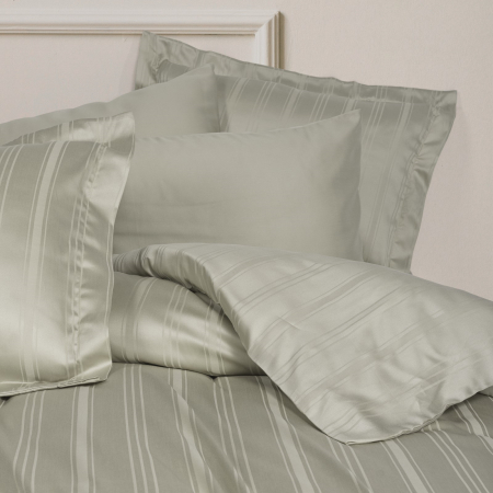 Stripe Bej - Lenjerie pat dublu, 60% Bambus 40% Bumbac - 6 piese [1]