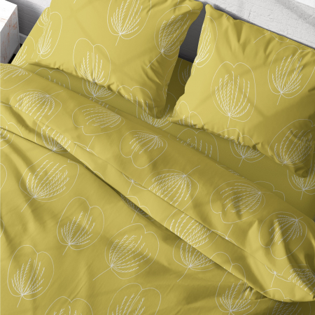 Lenjerii Pattern Lab - Grace Reverse - Set lenjerie pat dublu, 100% Bumbac Ranforce - 4 piese