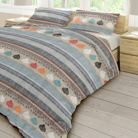 Kaya - Lenjerie pat dublu, 100% Bumbac Ranforce - Motive Etnice - 4 piese [2]