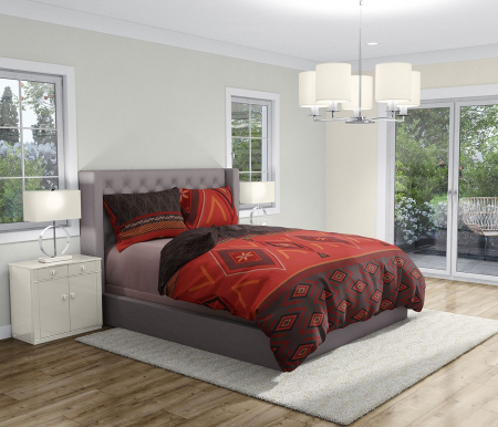 Zahira - Lenjerie pat dublu, 100% Bumbac Ranforce - Motive Etnice - 4 piese [6]