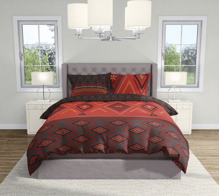 Zahira - Lenjerie pat dublu, 100% Bumbac Ranforce - Motive Etnice - 4 piese [5]