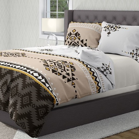 Mendis - Lenjerie pat dublu, 100% Bumbac Ranforce - Motive Etnice - 4 piese [1]